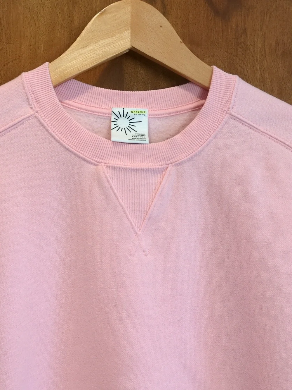 OFFLINE By Aerie Cloud Fleece Oversized Crewneck Sweatshirt, Club Pink Size XXS - Picture 5 of 11